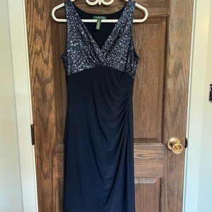 Ralph Lauren Navy Dress Sequin Size 8